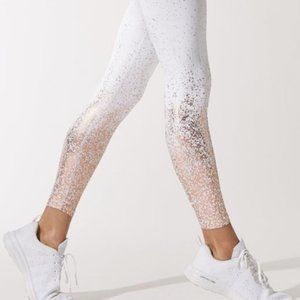 BuffBunny White Speckled Gold Leggings Size Medium